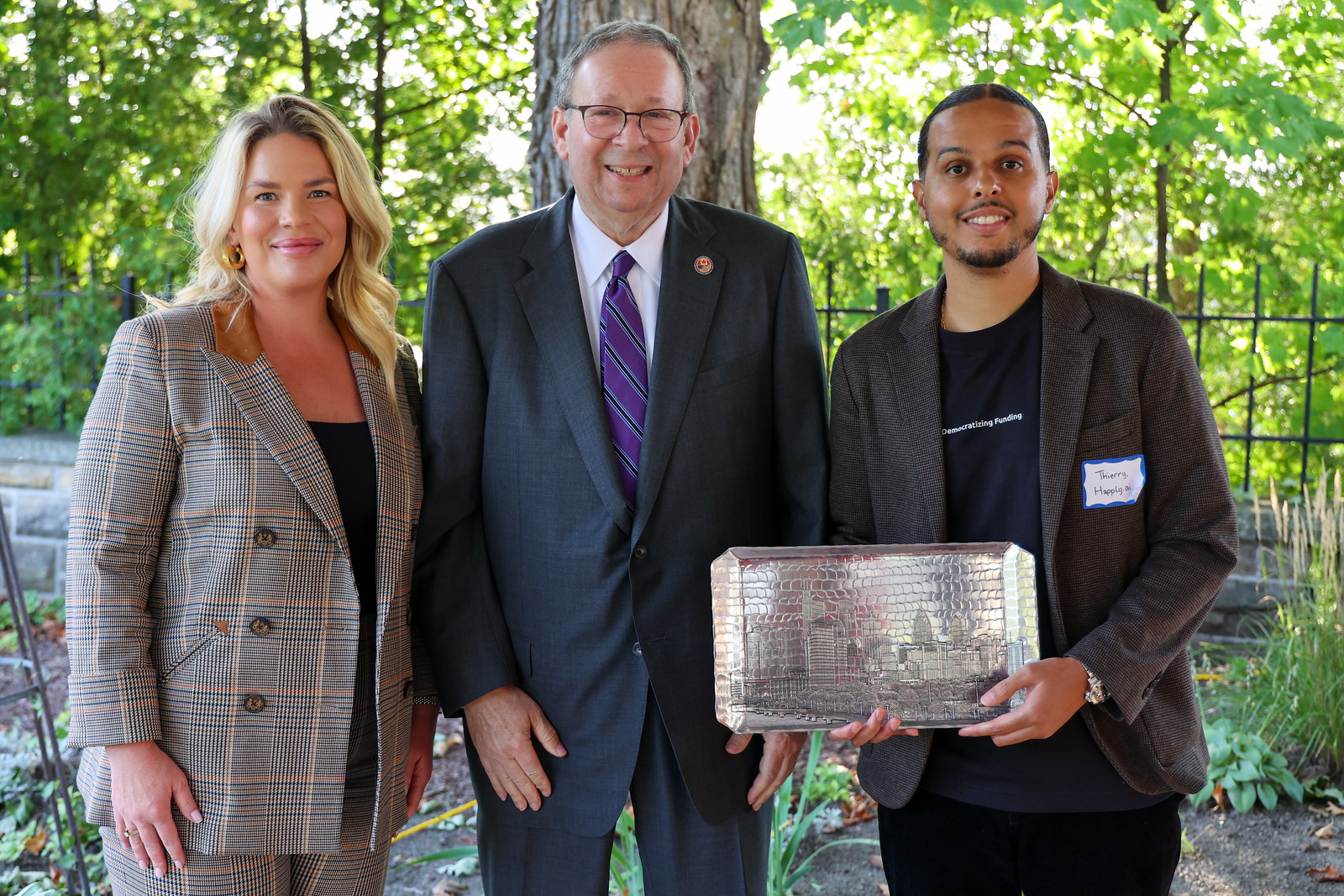 from left to right: Jamie Savage, Interim CEO of Startup Canada, Ambassador David L. Cohen, United States Ambassador to Canada, Thierry Lindor, Co-founder & CEO of Happly.ai